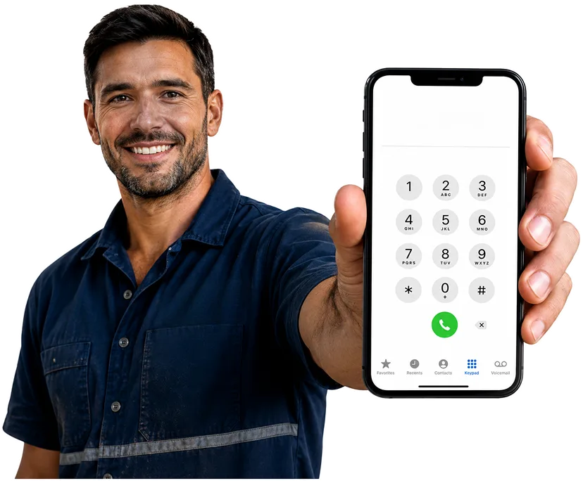 Our plumber taking a booking call for Warwick Farm