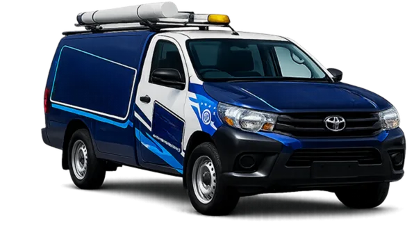 Our drain service van out on a Warwick Farm job