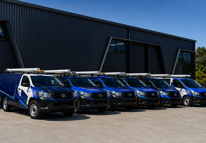 Fleet of Warwick Farm Blocked Drains plumbing vans