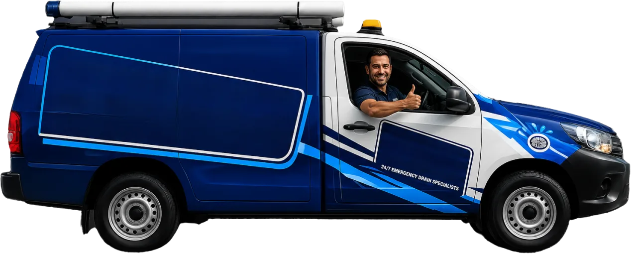 Our drain service van out on a Warwick Farm job