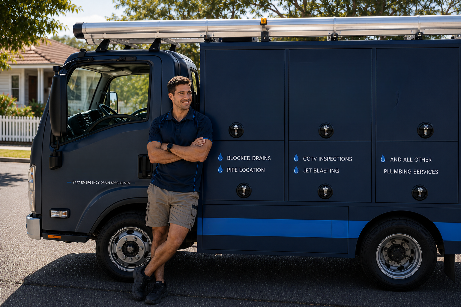 Plumber with Warwick Farm Blocked Drains van