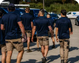 Plumbers loading up before a Warwick Farm job
